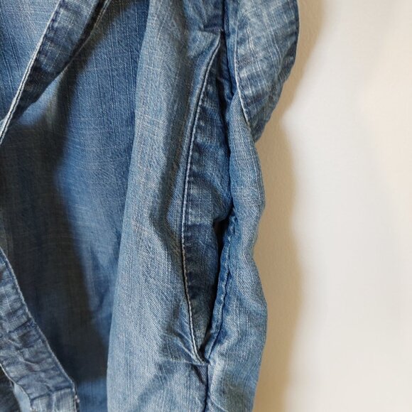 Denim Utility Sleeveless Shirtdress, Size L - Picture 2 of 9